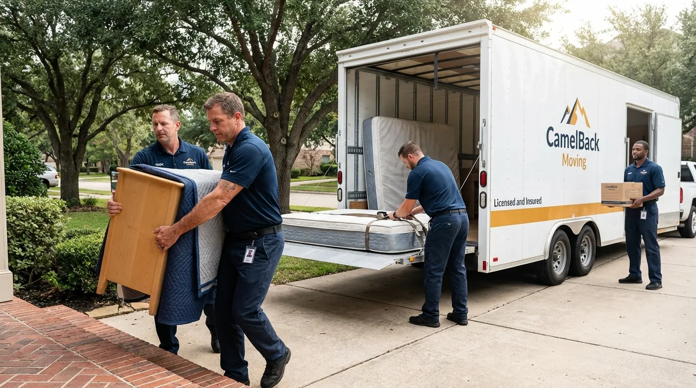 Crew loading residential truck for cross-state move from Lebanon Junction, KY