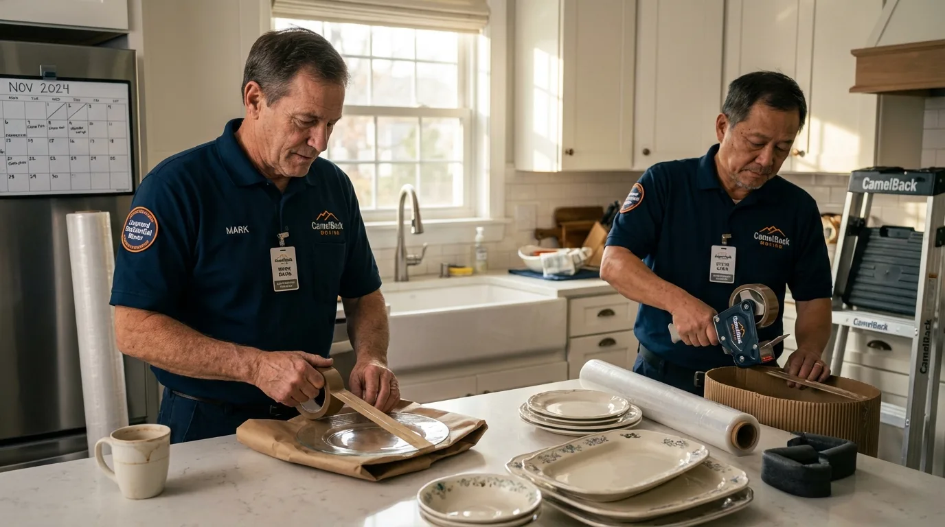 Professional crew packing kitchen dishware in Lebanon Junction, KY