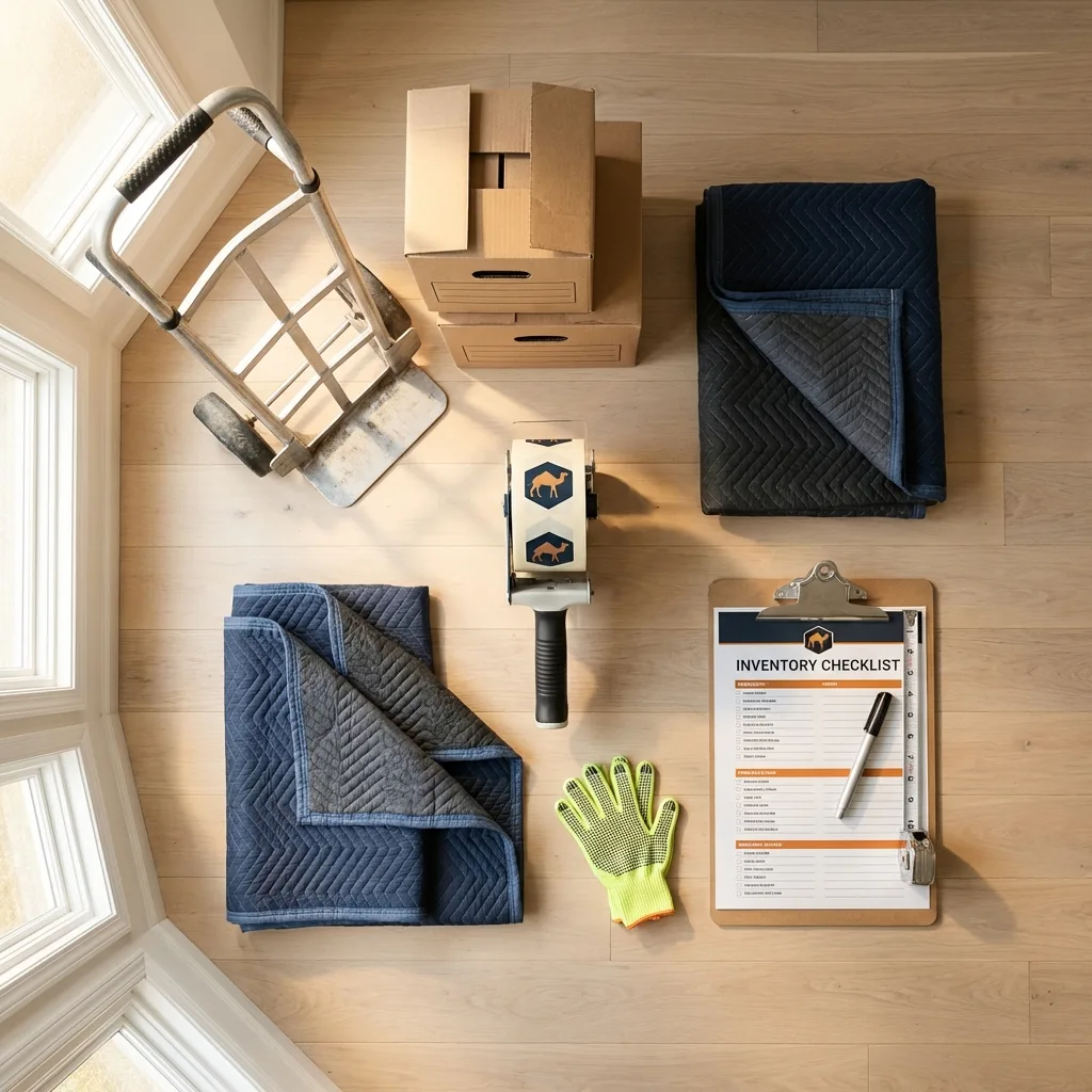 Professional moving supplies and packing materials layout for Lebanon Junction residential relocations